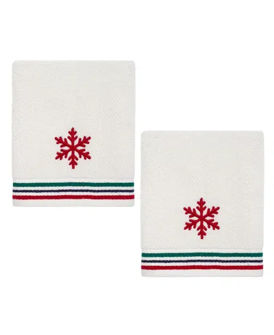 Izod Nordic Cotton 2-pack Hand Towel Set, 16" X 28" In White