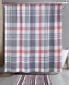 Izod Nordic Shower Curtain, 72" X 72" In Red