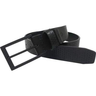 Izod Perforated Faux Leather Belt In Black
