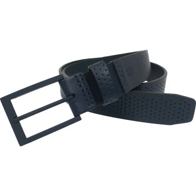 Izod Perforated Faux Leather Belt In Navy