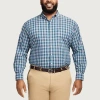 Izod Performance Comfort Mens Long Sleeve Classic Fit Big And Tall Button-down Shirt In Blue