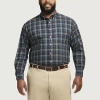 Izod Performance Comfort Mens Long Sleeve Classic Fit Big And Tall Button-down Shirt In Green