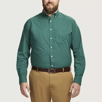 Izod Performance Comfort Mens Long Sleeve Classic Fit Big And Tall Button-down Shirt In Green