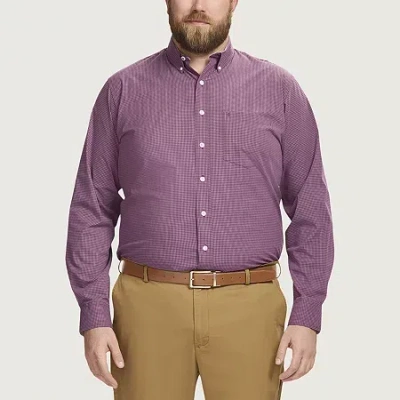 Izod Performance Comfort Mens Long Sleeve Classic Fit Big And Tall Button-down Shirt In Purple