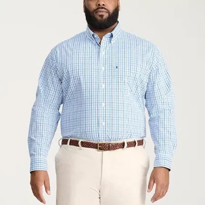 Izod Performance Comfort Mens Long Sleeve Classic Fit Stretch Fabric Big And Tall Button-down Shirt In Multi