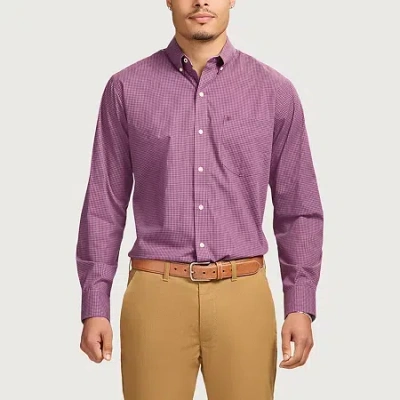 Izod Performance Comfort Mens Long Sleeve Classic Fit Stretch Fabric Button-down Shirt In Purple