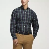 Izod Performance Comfort Tartan Mens Long Sleeve Classic Fit Stretch Fabric Button-down Shirt In Multi