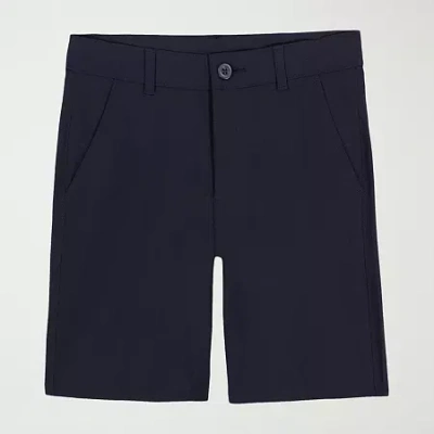 Izod Performance Little & Big Kid Boys 9" Adjustable Waist Stretch Fabric Chino Short In Blue