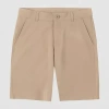 Izod Performance Little & Big Kid Boys 9" Adjustable Waist Stretch Fabric Chino Short In Sand