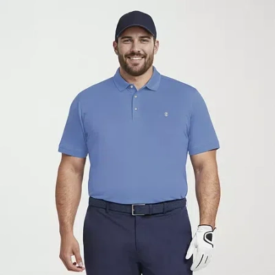 Izod Performance Mesh Big And Tall Mens Regular Fit Short Sleeve Polo Shirt In Blue