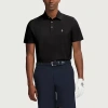 Izod Performance Mesh Mens Regular Fit Short Sleeve Polo Shirt In Black