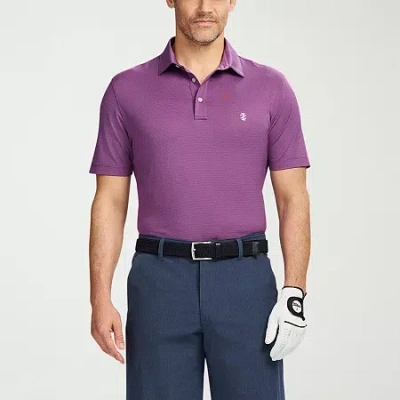 Izod Performance Mesh Mens Regular Fit Short Sleeve Polo Shirt In Purple