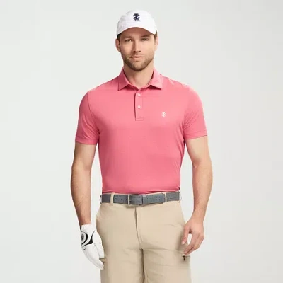 Izod Performance Mesh Mens Regular Fit Short Sleeve Polo Shirt In Pink