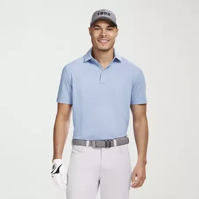 Izod Performance Mesh Mens Regular Fit Short Sleeve Polo Shirt In Blue