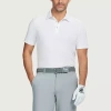 Izod Performance Mesh Mens Regular Fit Short Sleeve Polo Shirt In White