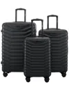 Izod Phantom 3-piece Lightweight Expandable Hardside Luggage Set In Black