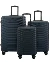 Izod Phantom 3-piece Lightweight Expandable Hardside Luggage Set In Black
