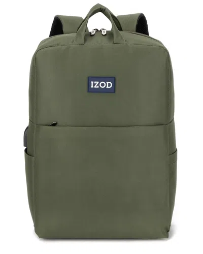 Izod Quilted Elegance Gina Backpack Computer Bag In Green