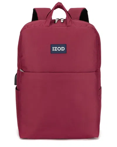 Izod Quilted Elegance Youth Backpack Computer Bag In Red