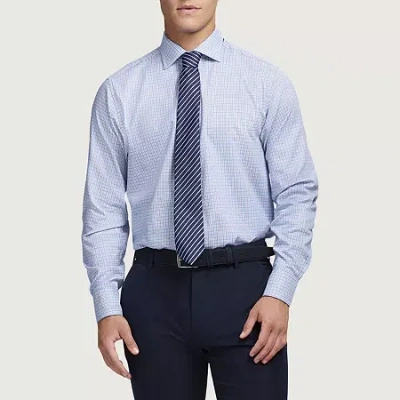 Izod Royal Textured Mens Easy Care Wrinkle Free Long Sleeve Dress Shirt In Blue