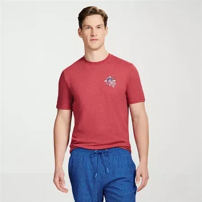Izod Saltwater Americana Mens Crew Neck Short Sleeve Regular Fit Graphic T-shirt In Red