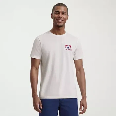 Izod Saltwater Americana Mens Crew Neck Short Sleeve Regular Fit Graphic T-shirt In Black