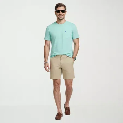 Izod Saltwater Mens 7" Stretch Fabric Chino Short In Brown