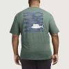 Izod Saltwater Mens Crew Neck Short Sleeve Classic Fit Big And Tall Graphic T-shirt In Green