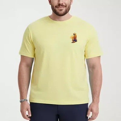 Izod Saltwater Mens Crew Neck Short Sleeve Classic Fit Big And Tall Graphic T-shirt In Gold