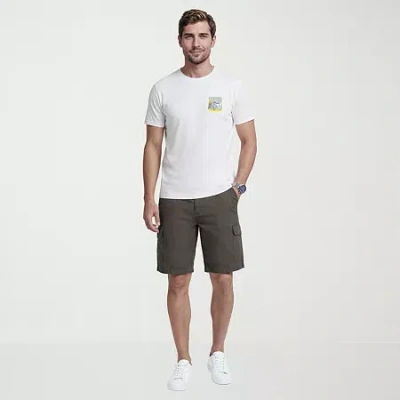 Izod Saltwater Pigment Dyed Mens 9 1/2" Cargo Short In Gray