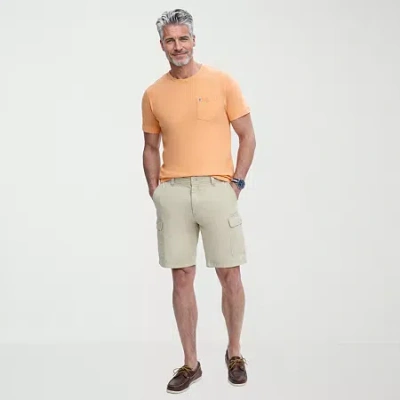 Izod Saltwater Pigment Dyed Mens 9 1/2" Cargo Short In Neutral