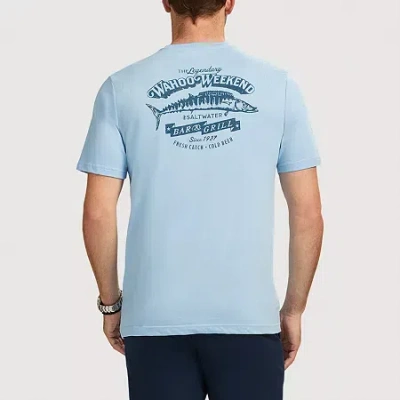 Izod Saltwater Soft Wash Mens Crew Neck Short Sleeve Classic Fit Graphic T-shirt In Blue