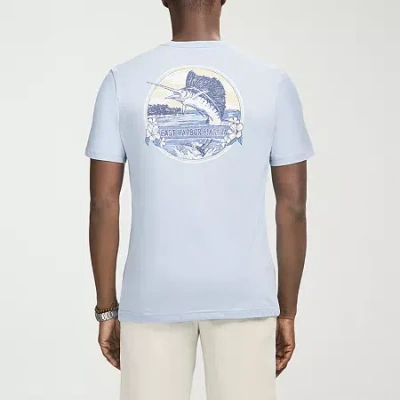 Izod Saltwater Soft Wash Mens Crew Neck Short Sleeve Classic Fit Graphic T-shirt In Blue