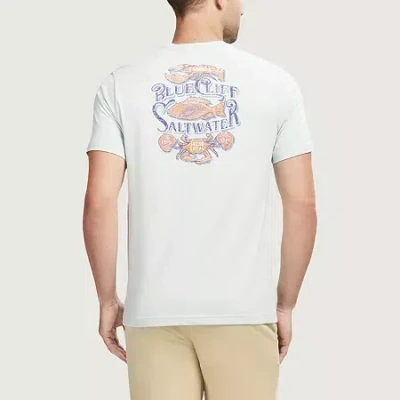 Izod Saltwater Soft Wash Mens Crew Neck Short Sleeve Classic Fit Graphic T-shirt In White