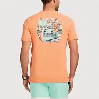 Izod Saltwater Soft Wash Mens Crew Neck Short Sleeve Classic Fit Graphic T-shirt In Orange