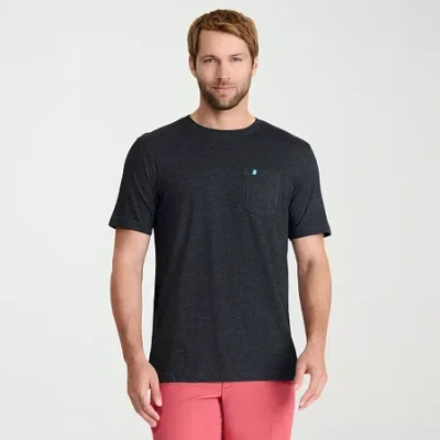 Izod Saltwater Soft Wash Mens Crew Neck Short Sleeve T-shirt In Black