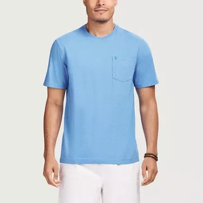 Izod Saltwater Soft Wash Mens Crew Neck Short Sleeve T-shirt In Blue