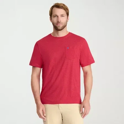 Izod Saltwater Soft Wash Mens Crew Neck Short Sleeve T-shirt In Red