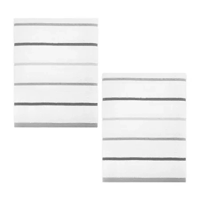 Izod Sandbar 2-pc. Striped Bath Towel In Gray