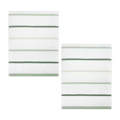 Izod Sandbar 2-pc. Striped Bath Towel In Green