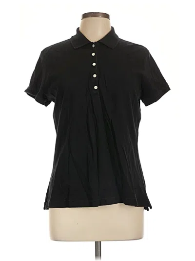 Pre-owned Izod Short Sleeve Blouse In Black