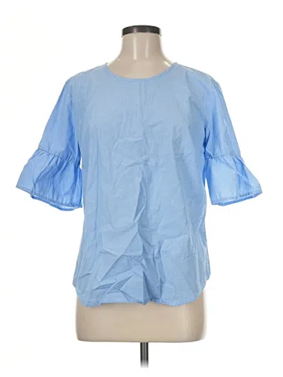 Pre-owned Izod Short Sleeve Blouse In Blue