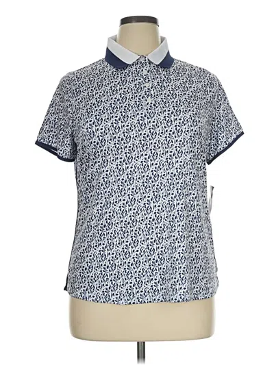 Izod Short Sleeve Blouse In Blue