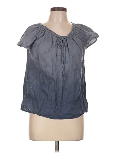 Pre-owned Izod Short Sleeve Blouse In Gray