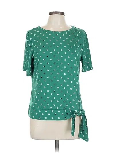 Pre-owned Izod Short Sleeve Blouse In Green