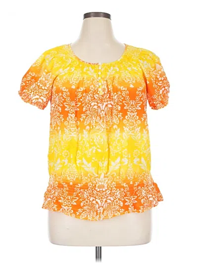 Pre-owned Izod Short Sleeve Blouse In Orange