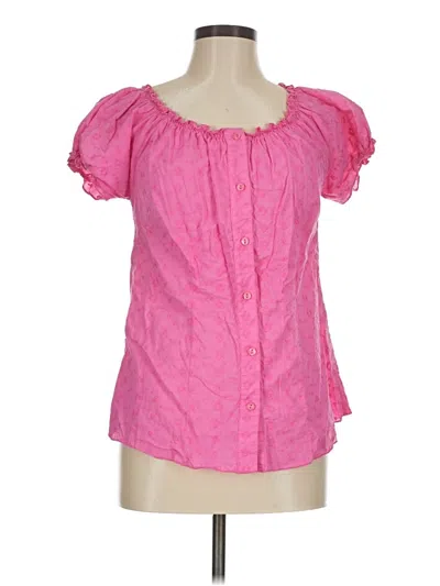 Pre-owned Izod Short Sleeve Blouse In Pink