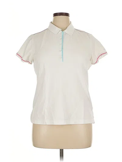 Pre-owned Izod Short Sleeve Blouse In White