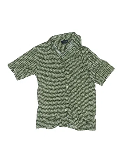 Pre-owned Izod Kids' Short Sleeve Button Down Shirt In Green