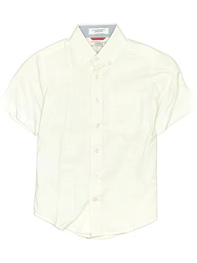 Pre-owned Izod Kids' Short Sleeve Button Down Shirt In Ivory